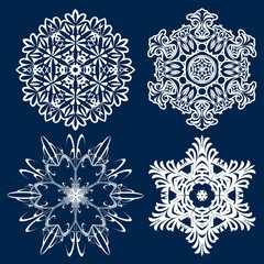 Snowflake winter vintage. Symbol of cold winter