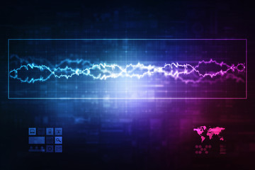 2d illustration Abstract futuristic electronic circuit technology background