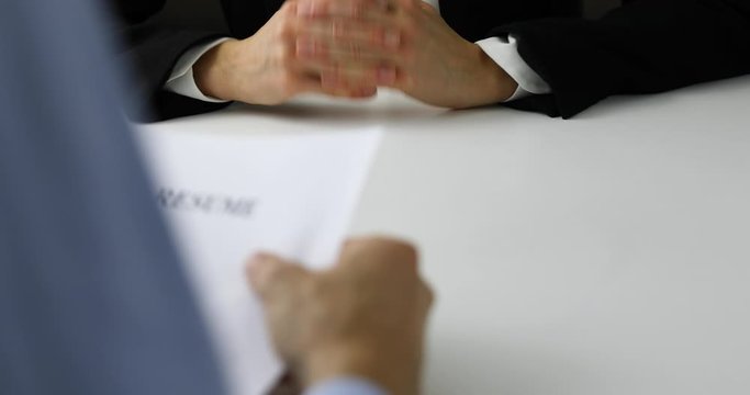 interviewer and candidate discussion in a job interview