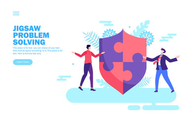 team solving protection problem with jigsaw shield