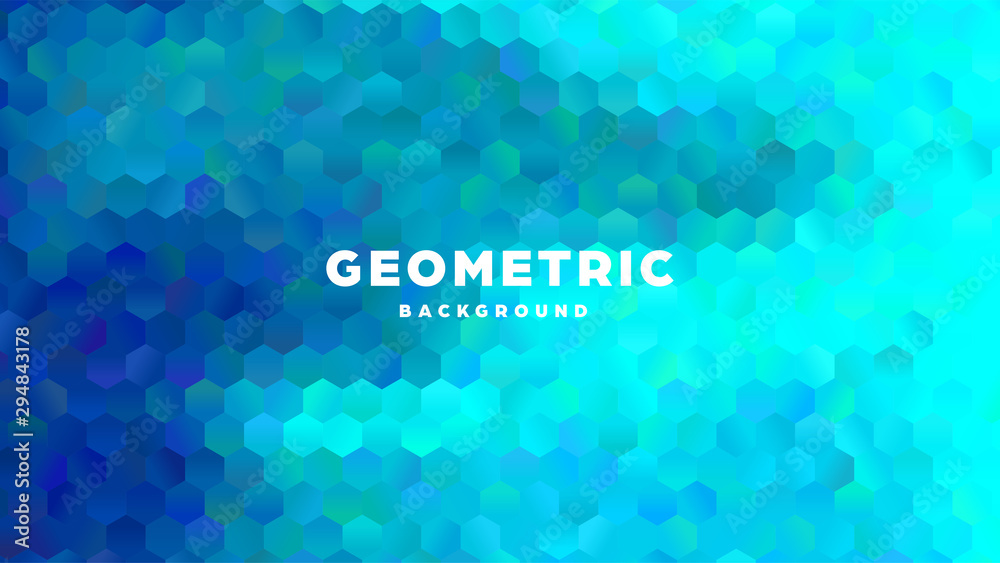 Wall mural hexagonal polygonal abstract background. colorful triangle gradient design. low poly hexagon shape b