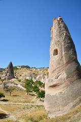 Fairy chimneys view  in Cappadocia