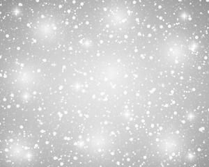 Christmas silver shiny background with snowflakes and stars