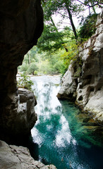 Resurgence of Sammaro River near Roscigno in Campania, italy