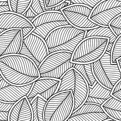 Fototapeta na wymiar Graphic leaves seamless pattern.