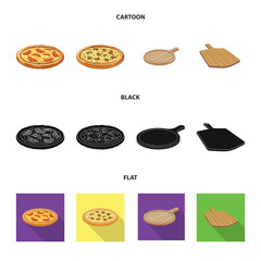Vector design of pizza and food symbol. Set of pizza and italy stock symbol for web.