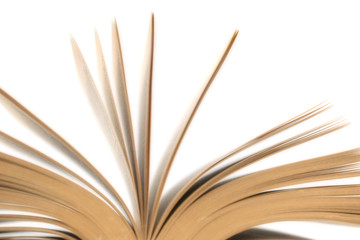 Book pages as background. Soft focus backdrop