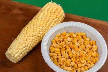 plate with corn cooked