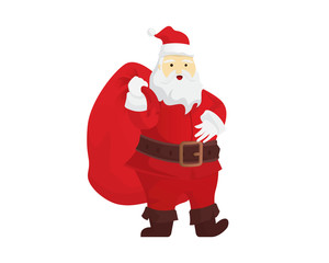 Santa Claus Carrying a Sack of Gifts and Presents
