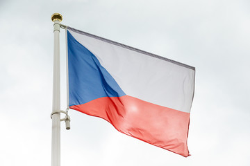 flag of Czech Republic waving in the wind against sky
