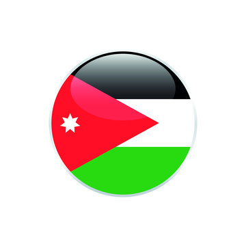 jordan flag round. Simple vector. National flag of jordan 