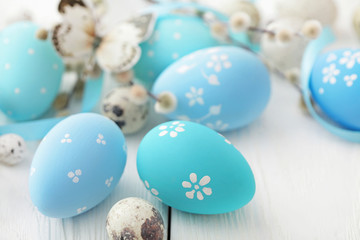 easter eggs and willow branches