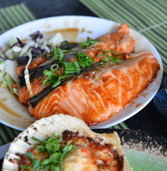 Grilled salmon for lunch