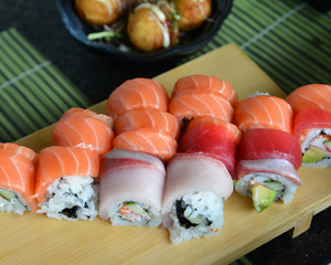 Sushi set on a table