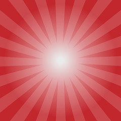 Fun red background with white glowing stripes. Colorful square vector illustration for party poster, cards, banners, flyers, invitations