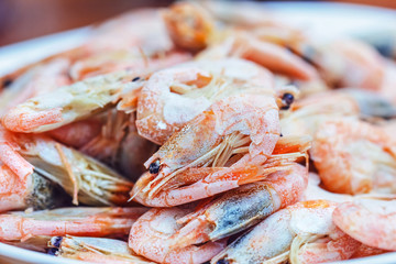 Fresh cooked shrimp