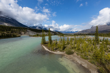 The Saskatchewan River Crossing in the Rocky Mountains of Canada