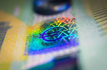 Euro Geldschein Sicherheitsmerkmal Hologramm