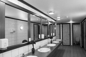 WC. Black and white vintage style.