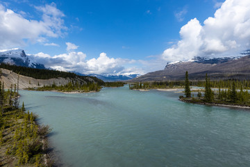 The Saskatchewan River Crossing in the Rocky Mountains of Canada