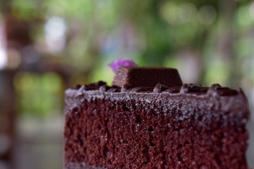 Chocolate Cake A delicious dessert And eat with coffee Go well together