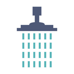 Shower design on white background