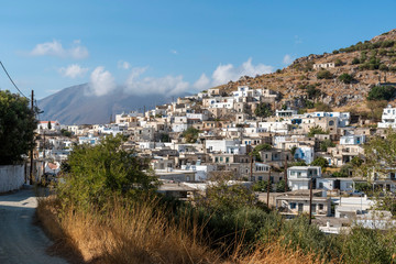 Agios Stefanos, Crete, Greece. September 2019.  The mountainside ancient village of Agios Stefanos one of the oldest in Crete.