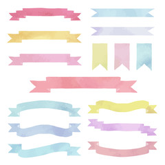 リボン 水彩  / vector eps
