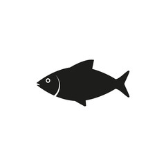 Fish, food, sea icon. Vector illustration, flat design.