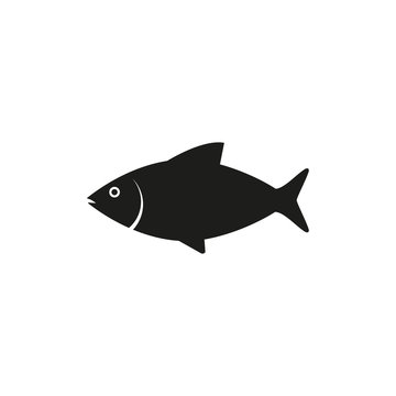 recommend clip art: Fish, food, sea icon. Vector illustration, flat design.