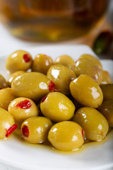green olives in a bowl