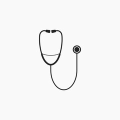 Medical, stethoscope icon. Vector illustration, flat design.