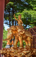 Fototapeta premium Elephant statues at Erawan Temple in Bangkok