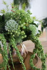 beautiful bouquet in green colors