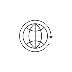 Global, internet, world icon. Vector illustration, flat design.