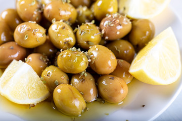 green olives in bowl