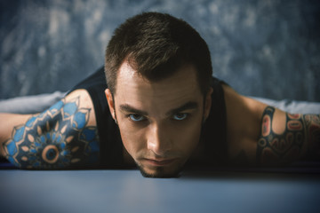 relaxing yoga exercise