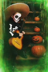 pumpkins on the stairs