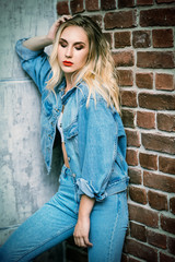 denim suit for young girl