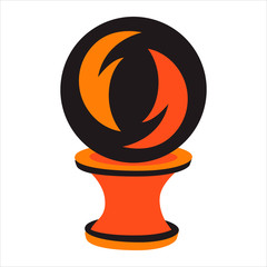 Fortune telling, divination isolated crystal ball for mystic sphere of activity, shop. Witch store. Idea Taromancy, esoteric website. Furtive telling and witchcraft icons, vector illustrations