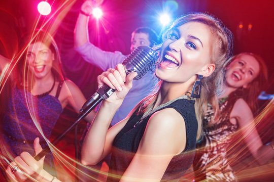 karaoke party in club