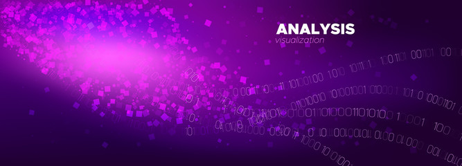 Digital Particles. Pink Big Data Stream. Light 