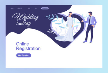 Modern flat design concept web banners Wedding Agency. Website. Flat Art Vector illustration