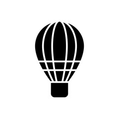 Silhouette of hot Air balloon. Air transport for travel. Isolated on white background
