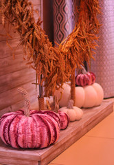 Halloween velvet pumpkin. Effective and beautiful.