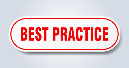best practice sign. best practice rounded red sticker. best practice