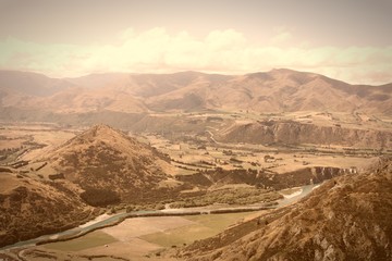 New Zealand. Retro filtered color style.