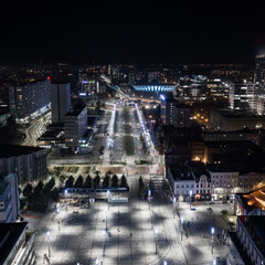Katowice Miasto - nocna panorama 