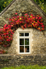 Fototapeta na wymiar English country house in autum colours