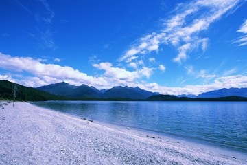 New Zealand - Manapouri lake. Vintage filtered colors.